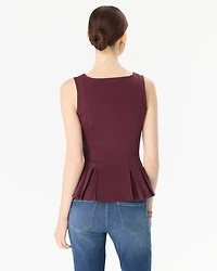 Peplum Button Front Top