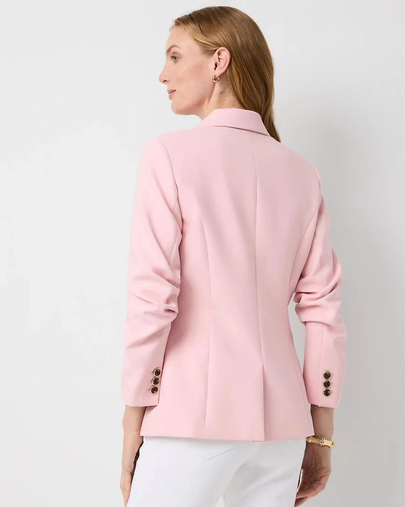 Ruched Sleeve Blazer