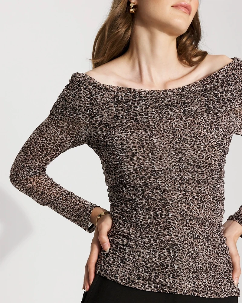 Off-The-Shoulder Mesh Top