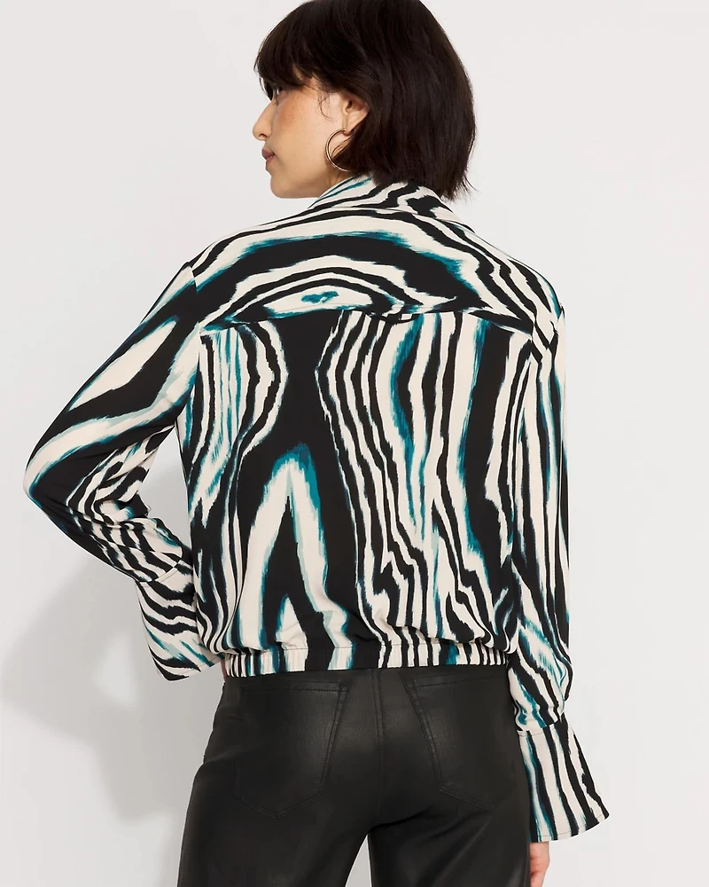 Long-Sleeve Flare Cuff Shirt