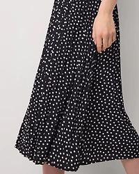 Pleated Crepe Midi Skirt