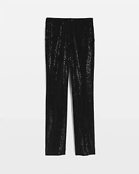 Zoey Sequin Velvet Straight Pant