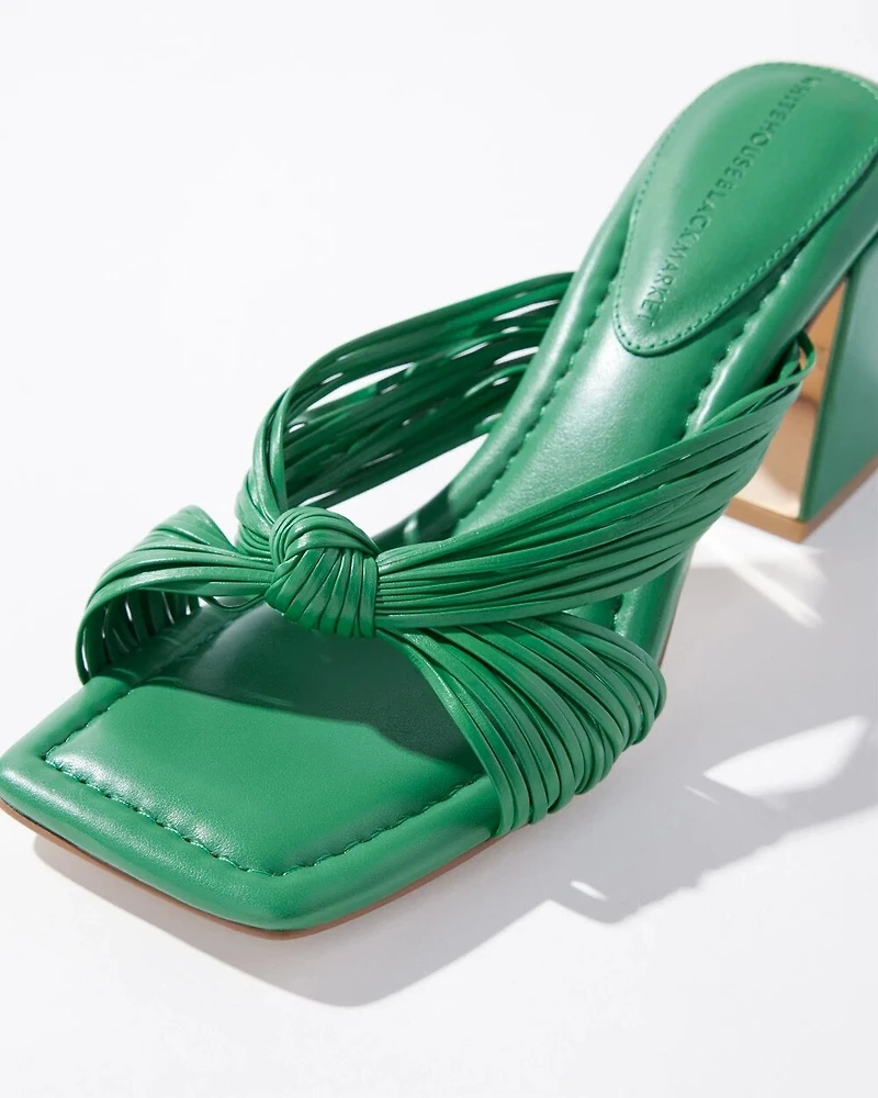 Knotted Strappy Mid-Heel Sandal
