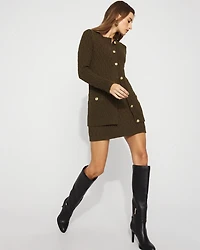 Longline Cable Knit Cardigan Sweater