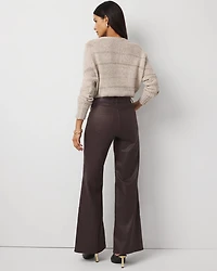 Coated Denim High Rise Wide Leg Jean