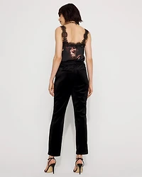 Elle Velvet Slim Ankle Pant