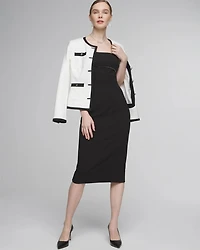 Sleeveless Crystal Trim Sheath Dress