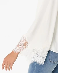 Lace Detail Crepe Shirt