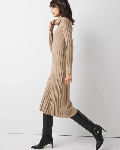Ribbed Turtleneck Sweater Dress