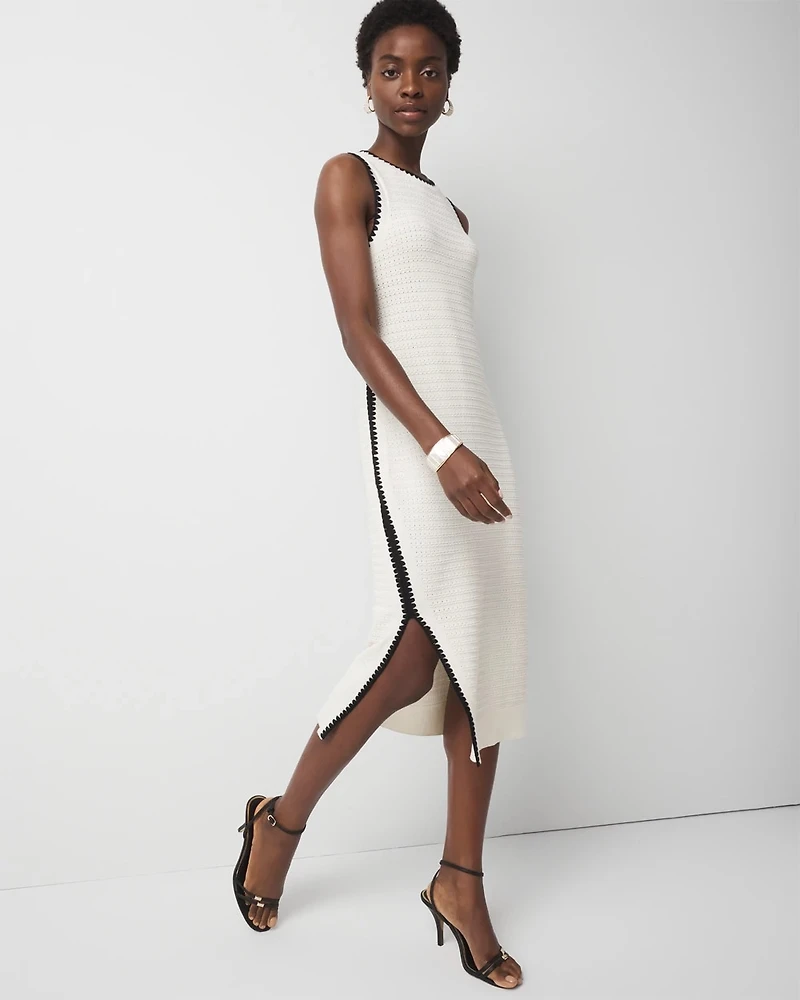 Contrast Trim Sweater Dress
