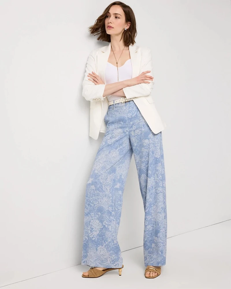 Floral High-Rise Wide Leg Pant