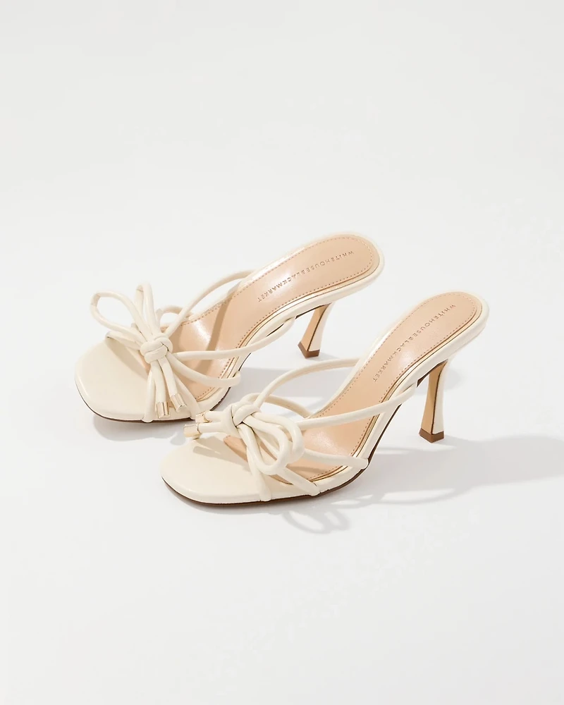 Knotted Bow Strappy Heeled Sandal