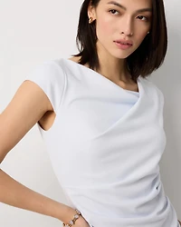 Cap Sleeve Draped Sheath Dress