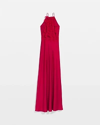 Satin Ruffle Gown