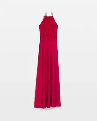 Satin Ruffle Gown