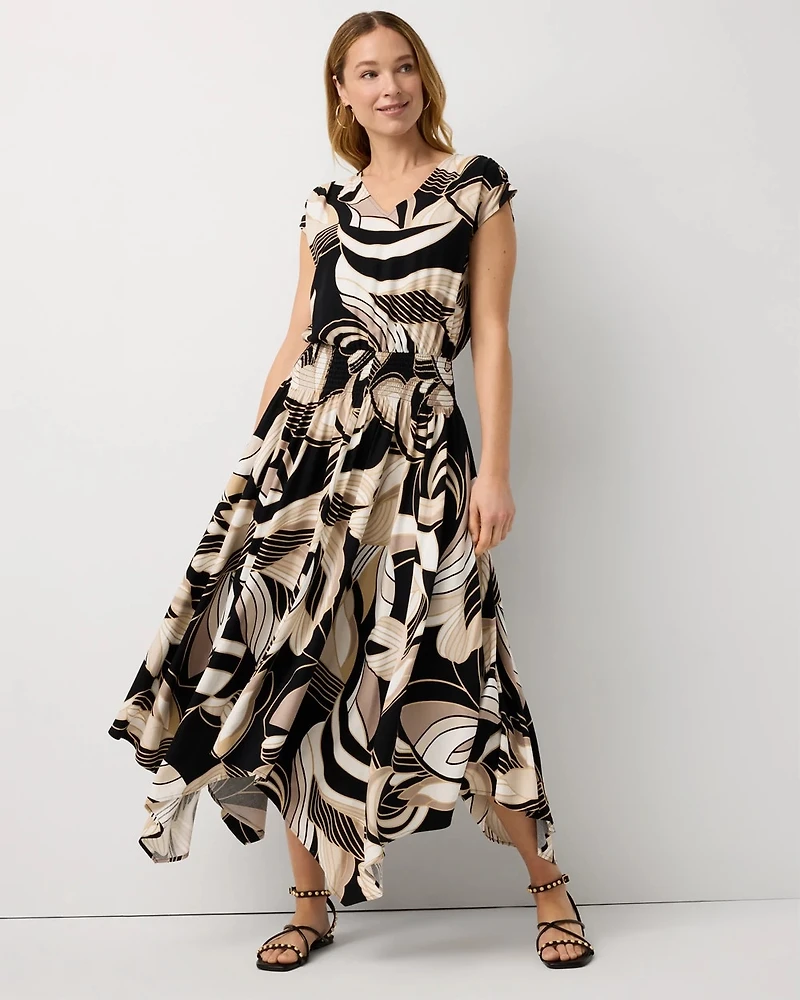 Smocked Waist Midi Dress