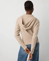 Petite Rib Knit Zip Hoodie