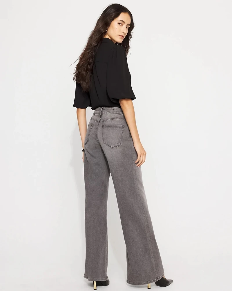 Petite Mid Rise Wide-Leg Jean