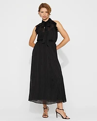 Chiffon Tie-Neck Maxi Dress
