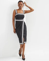 Chevron Wrap Midi Dress