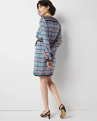 Long-Sleeve Surplice Mini Dress