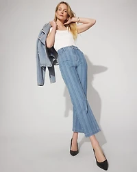 Extra High-Rise Striped Trouser Cropped Jean