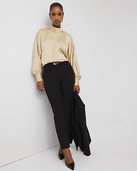 Petite Tie Back Satin Blouse