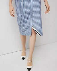 Poplin Twist-Front Midi Shirt Dress