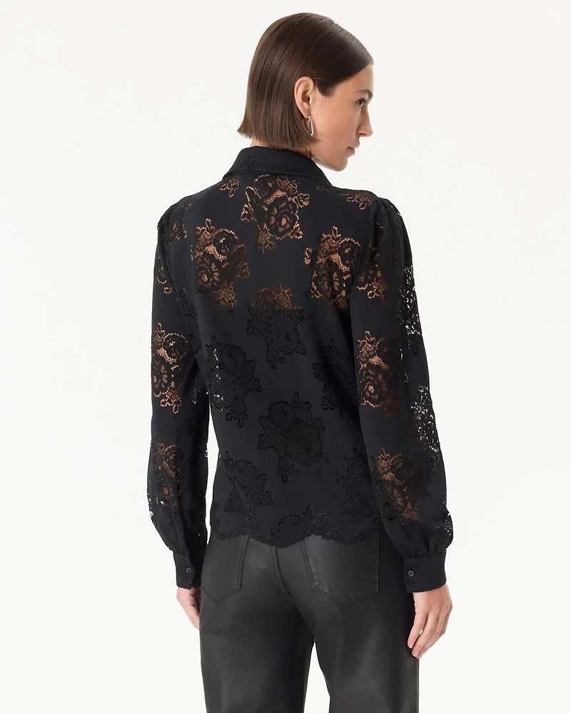 Lace Shirt with Scalloped Hem