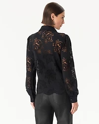 Lace Shirt with Scalloped Hem