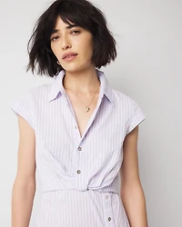 Short Sleeve Button Detail Dress