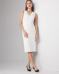 Sleeveless Cross-Front Sheath Dress