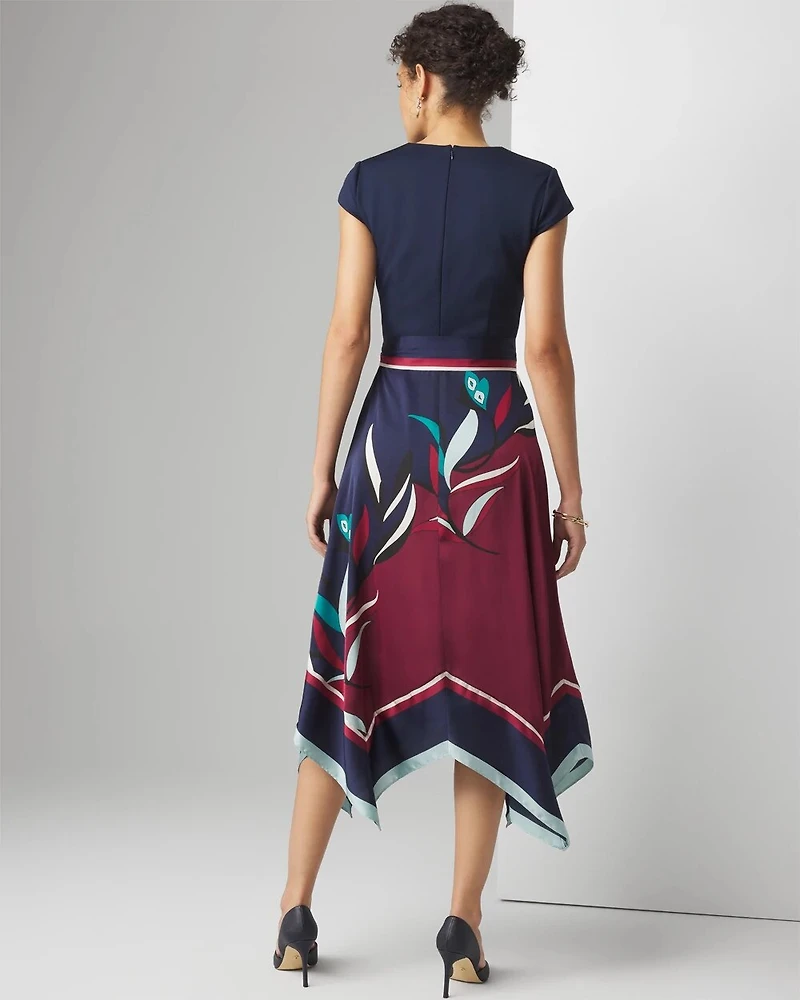 Handkerchief-Hem Midi Dress
