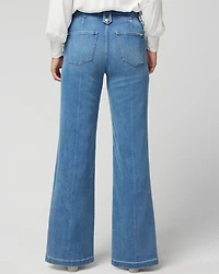 High Rise Every Day Soft Novelty Button Wide Leg Jean