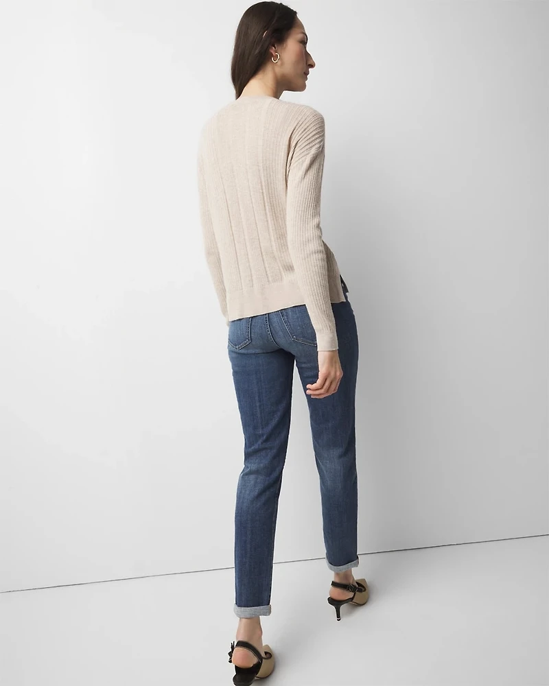 Relaxed Cashmere-Blend V-Neck Sweater