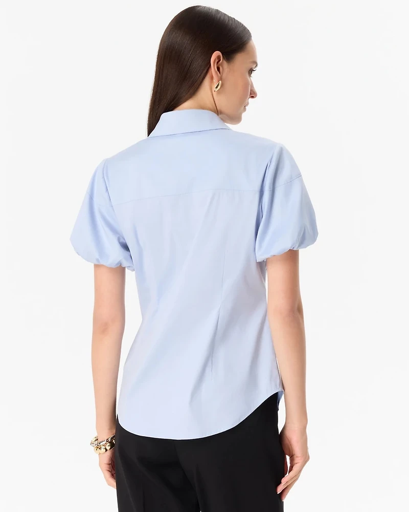 Puff Sleeve Poplin Shirt