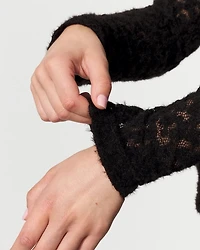 Textured Lace Mockneck Top