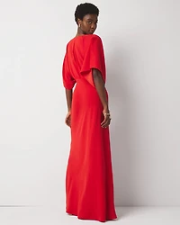 Petite Kimono Sleeve Crepe Gown