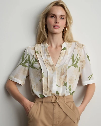 Pleated Crepe Shirt