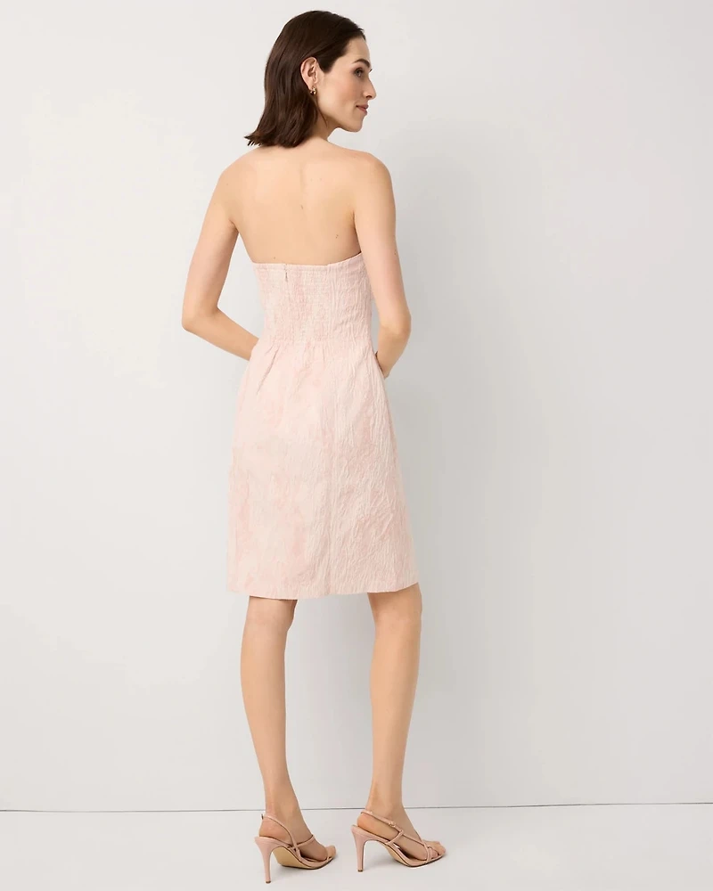 Jacquard Strapless Mini Dress