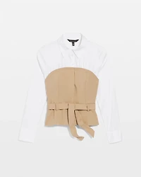 Crepe Bustier + Poplin Shirt