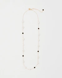 Black + White Single Strand Necklace