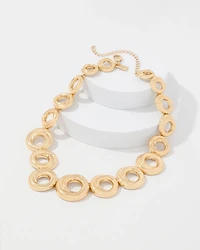 Sculptural Rings Single Strand Necklace