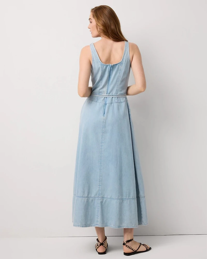 Featherweight Denim Maxi Dress