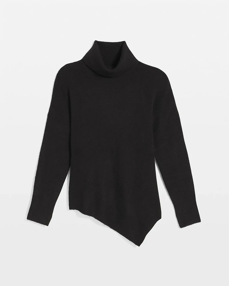 Asymmetrical Hem Turtleneck Sweater