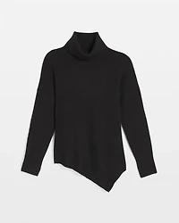Asymmetrical Hem Turtleneck Sweater
