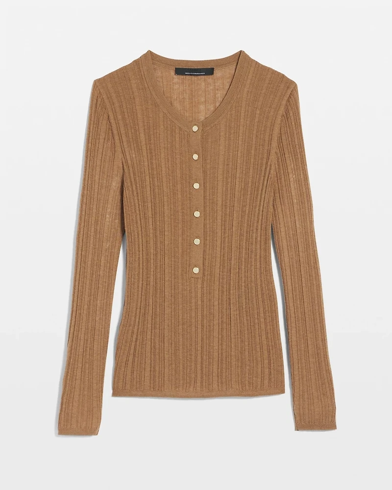 Ribbed Henley Sweater