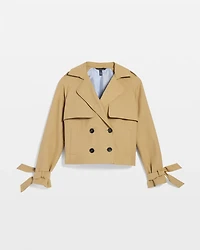 Petite Cropped Trench Coat