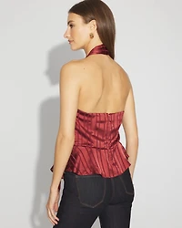 Satin Surplice Halter Top