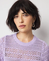 Puff Sleeve Pointelle Sweater